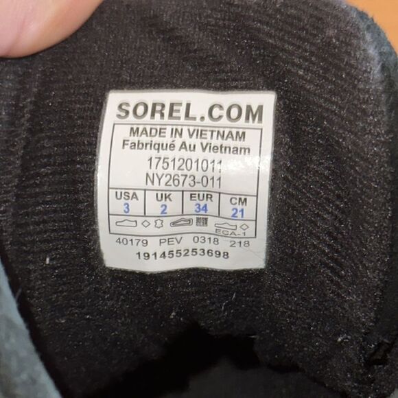 Sorel Black Waterproof Winter Duckboots Sz 3 - Picture 5 of 6